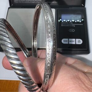 Sterling Silver Bangle Bracelets Two